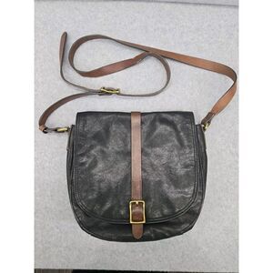 Fossil Black Leather Bag‎ KENDALL Crossbody Goat Cow Hide Leather Shoulder Purse